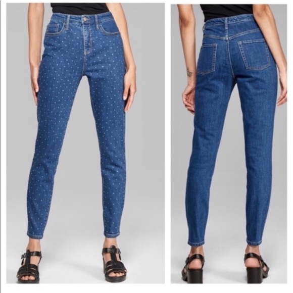 Wild Fable Rhinestone Studded High Rise Skinny Jeans - Picture 2 of 15